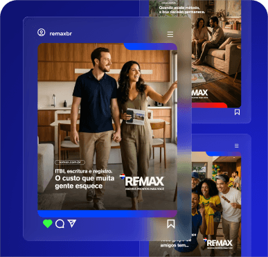 Agente RE/MAX Conteúdo gerando posts para redes sociais e LinkedIn em uma solicitação de artigo